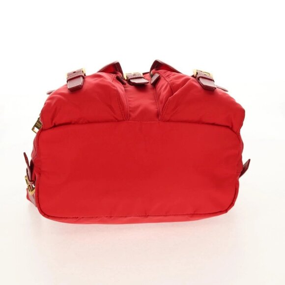 PRADA Backpack Nylon Red Gold Auth 158701V main image 6
